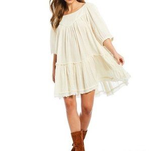 Free People Mystery Land Ecru Tunic Swing Top